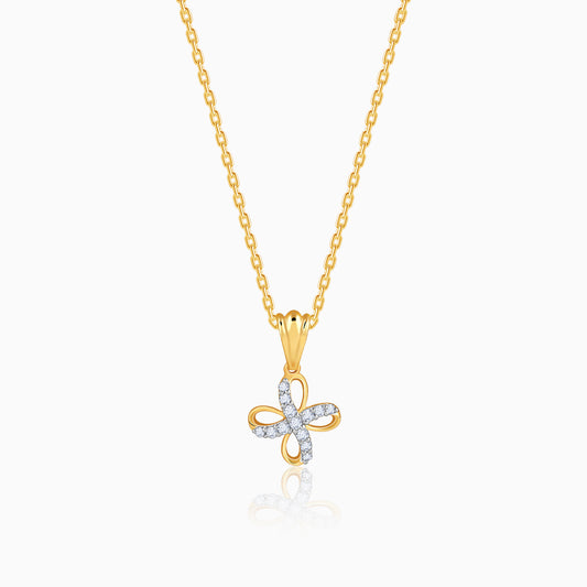 Gold Floral Muse Lab Grown Diamond Pendant