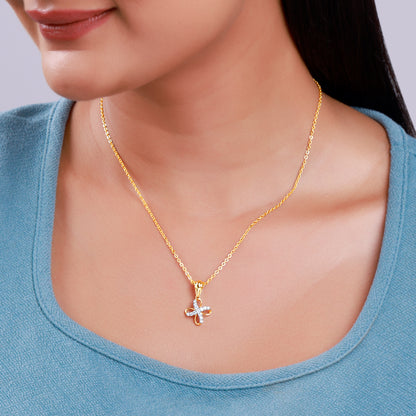 Gold Floral Muse Lab Grown Diamond Pendant