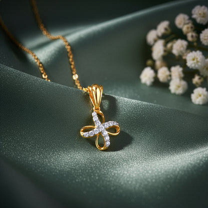 Gold Floral Muse Lab Grown Diamond Pendant