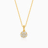 Gold Floral Aura Lab Grown Diamond Pendant