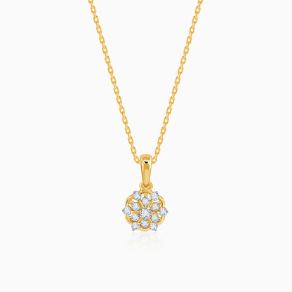 Gold Floral Aura Lab Grown Diamond Pendant
