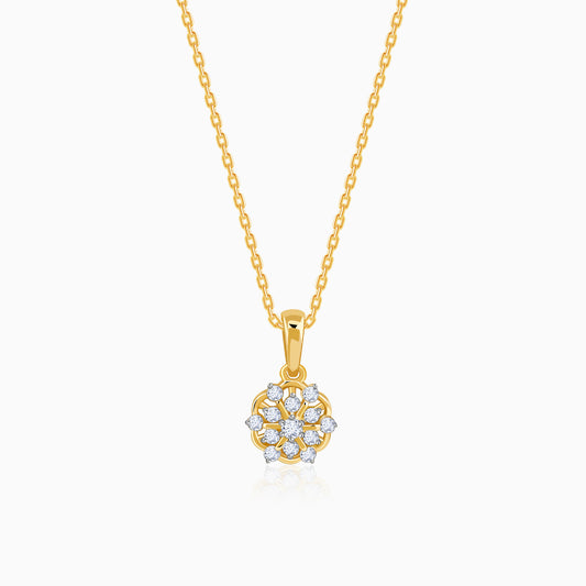 Gold Floral Aura Lab Grown Diamond Pendant