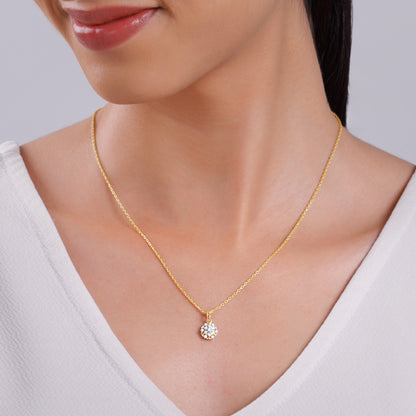 Gold Floral Aura Lab Grown Diamond Pendant