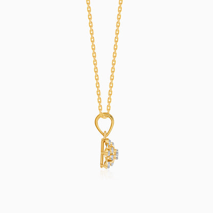 Gold Floral Aura Lab Grown Diamond Pendant