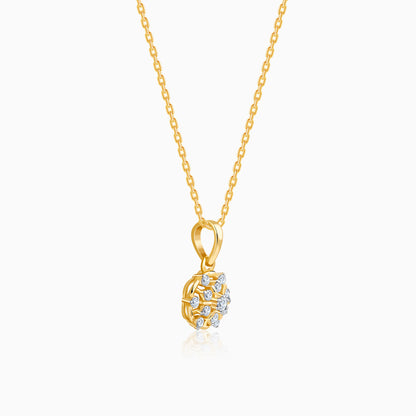Gold Floral Aura Lab Grown Diamond Pendant