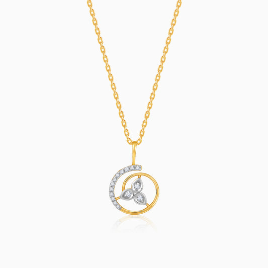 Gold Triluna Lab Grown Diamond Pendant