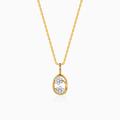 Gold Bloom Arc Lab Grown Diamond Pendant