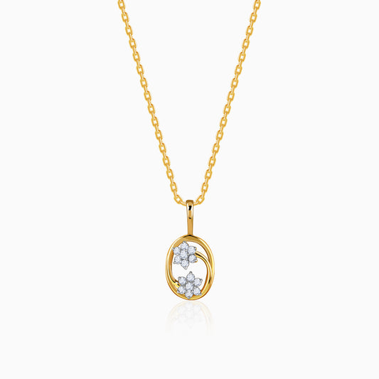 Gold Bloom Arc Lab Grown Diamond Pendant
