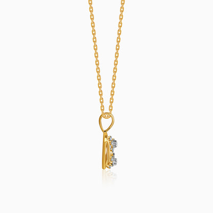 Gold Bloom Arc Lab Grown Diamond Pendant