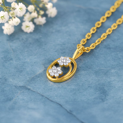 Gold Bloom Arc Lab Grown Diamond Pendant