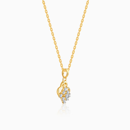 Gold Drop Floret Lab Grown Diamond Pendant
