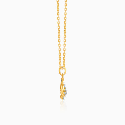 Gold Drop Floret Lab Grown Diamond Pendant