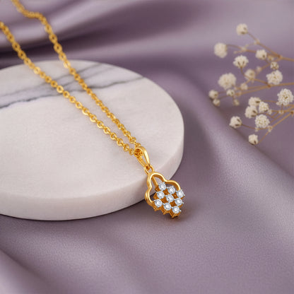 Gold Drop Floret Lab Grown Diamond Pendant