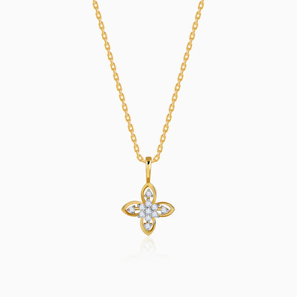Gold Petalcrest Lab Grown Diamond Pendant