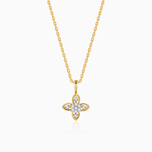 Gold Petalcrest Lab Grown Diamond Pendant
