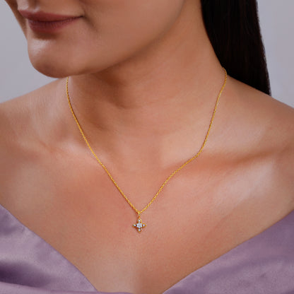 Gold Petalcrest Lab Grown Diamond Pendant