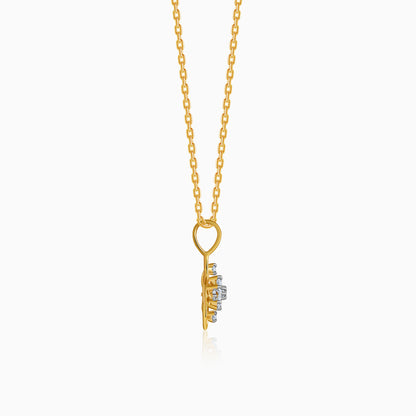 Gold Petalcrest Lab Grown Diamond Pendant