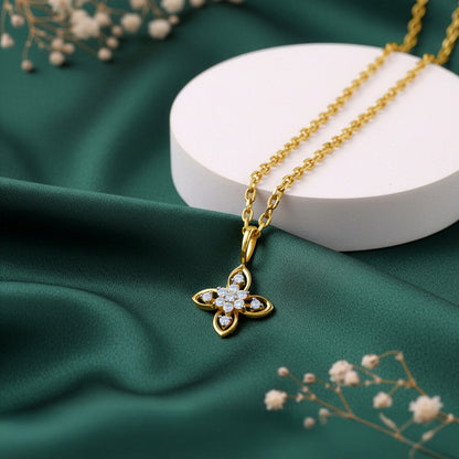 Gold Petalcrest Lab Grown Diamond Pendant