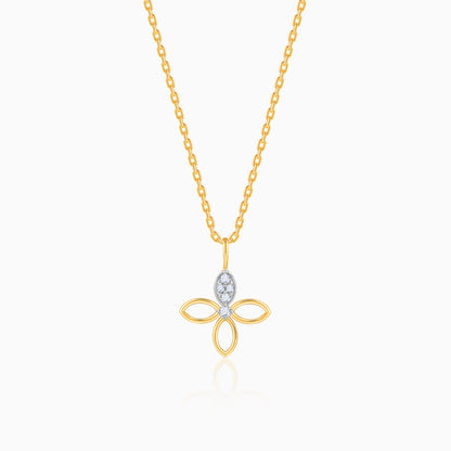 Gold Petal Sparkle Lab Grown Diamond Pendant