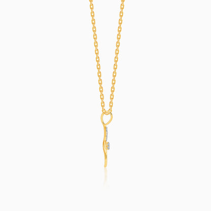 Gold Petal Sparkle Lab Grown Diamond Pendant