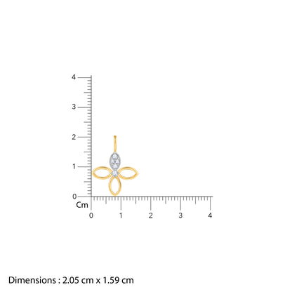 Gold Petal Sparkle Lab Grown Diamond Pendant