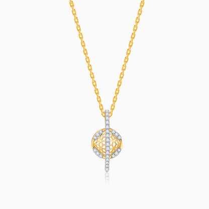 Gold Floral Charm Lab Grown Diamond Pendant