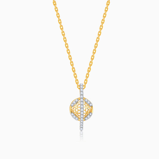 Gold Floral Charm Lab Grown Diamond Pendant