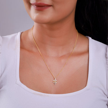 Gold Floral Charm Lab Grown Diamond Pendant