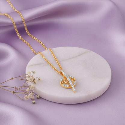 Gold Floral Charm Lab Grown Diamond Pendant