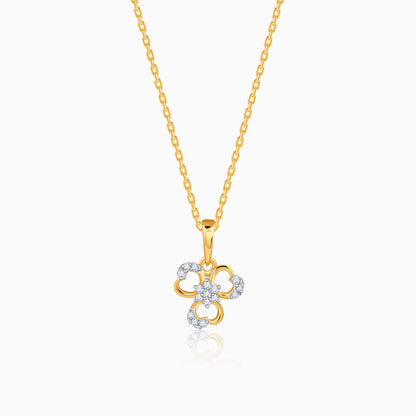 Gold Flora Rouge Lab Grown Diamond Pendant
