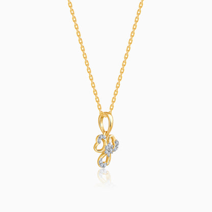 Gold Flora Rouge Lab Grown Diamond Pendant