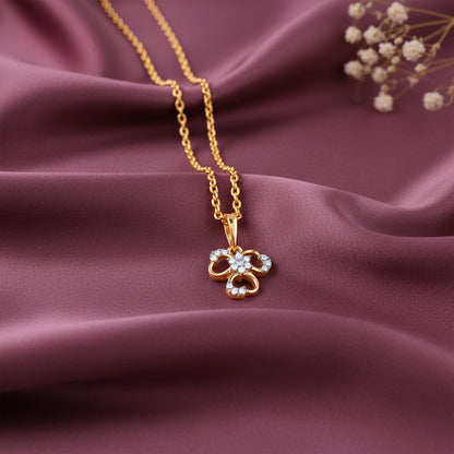 Gold Flora Rouge Lab Grown Diamond Pendant