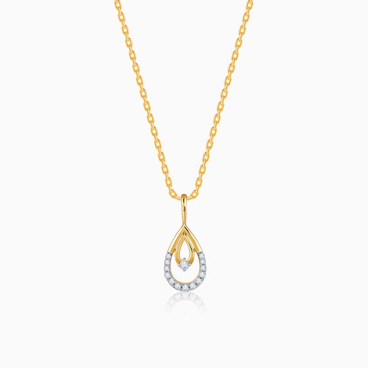 Gold Celeste Tear Lab grown Diamond Pendant