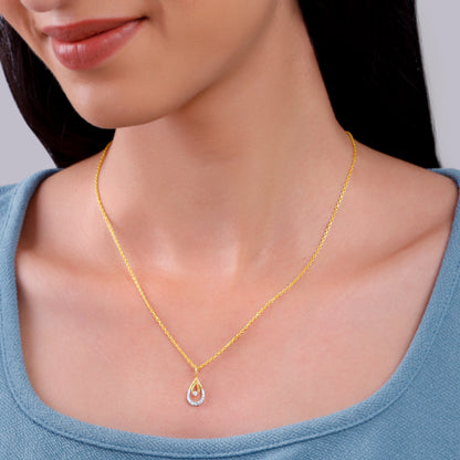 Gold Celeste Tear Lab grown Diamond Pendant