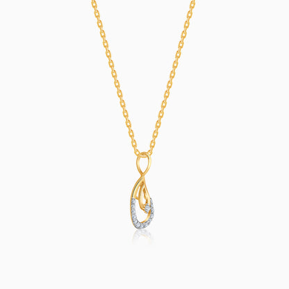 Gold Celeste Tear Lab grown Diamond Pendant