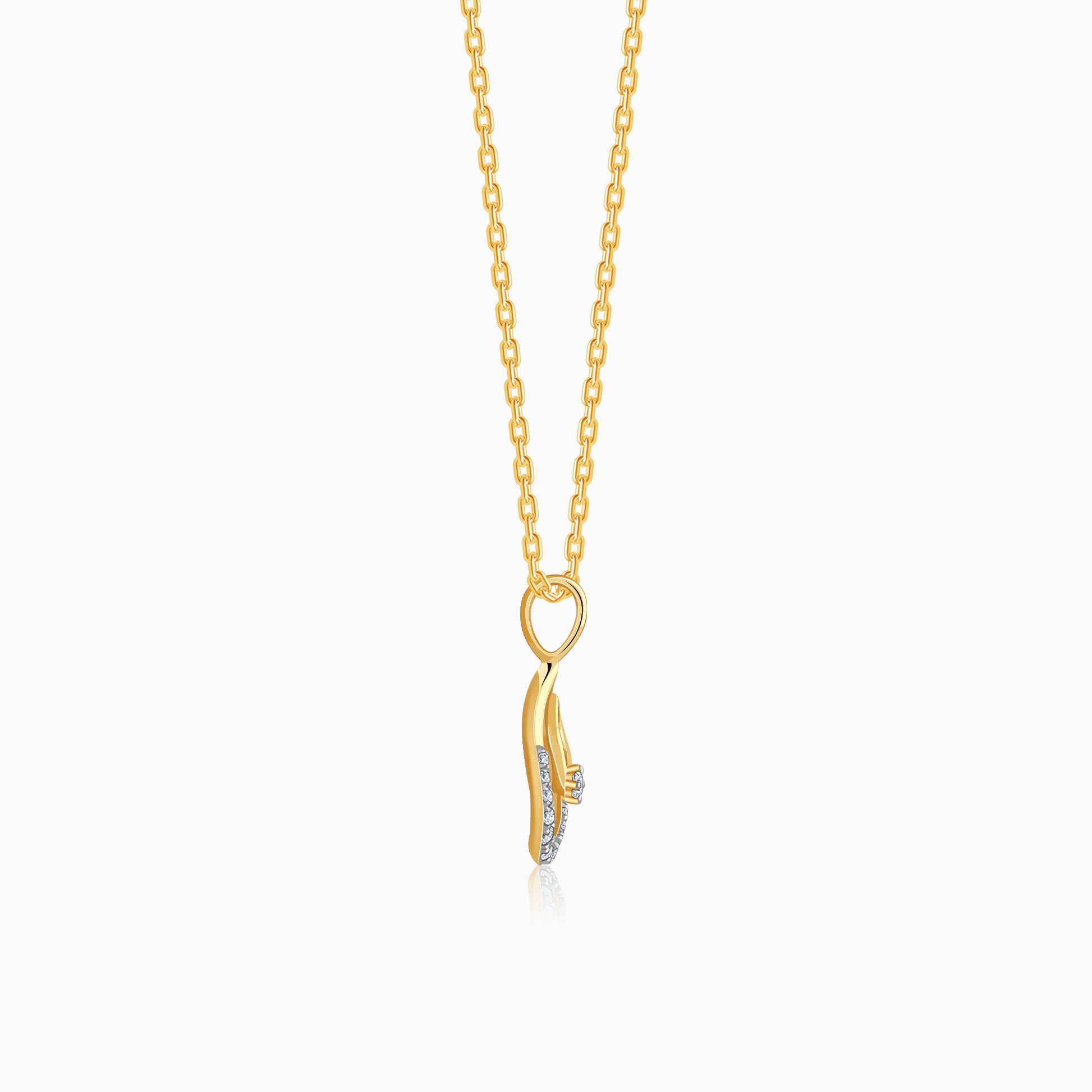 Gold Celeste Tear Lab grown Diamond Pendant