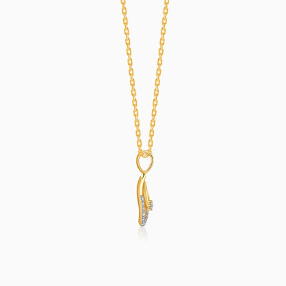 Gold Celeste Tear Lab grown Diamond Pendant