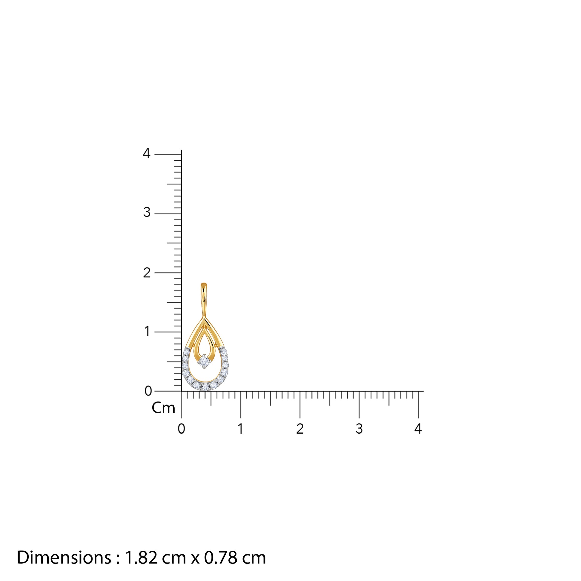 Gold Celeste Tear Lab grown Diamond Pendant