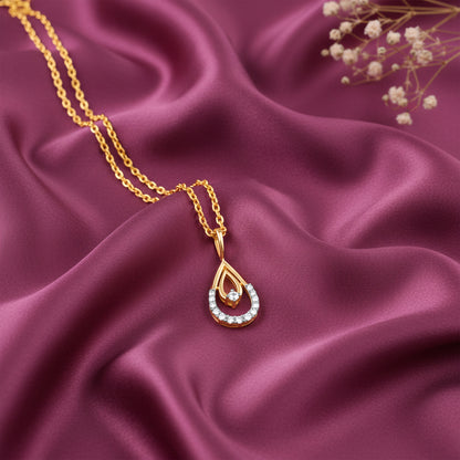 Gold Celeste Tear Lab grown Diamond Pendant