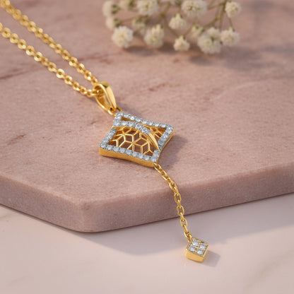 Gold Luma Drop Lab Grown Diamond Pendant