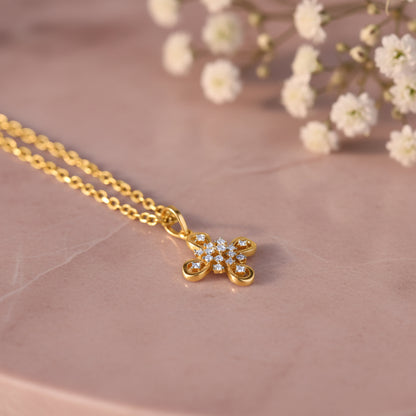 Gold Elara Spiral Lab Grown Diamond Pendant