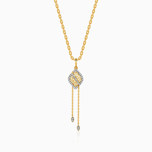 Gold Axis Drop Lab Grown Diamond Pendant