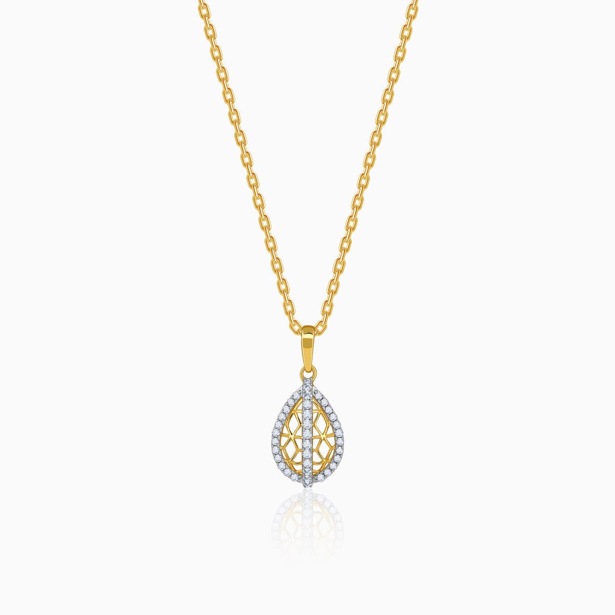 Gold Solene Tear Lab Grown Diamond Pendant