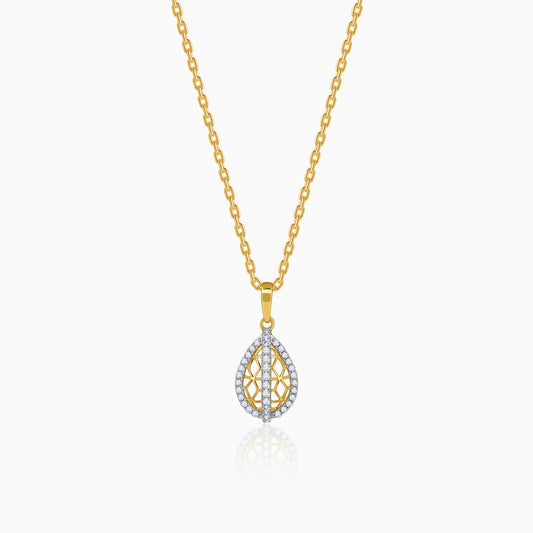 Gold Solene Tear Lab Grown Diamond Pendant
