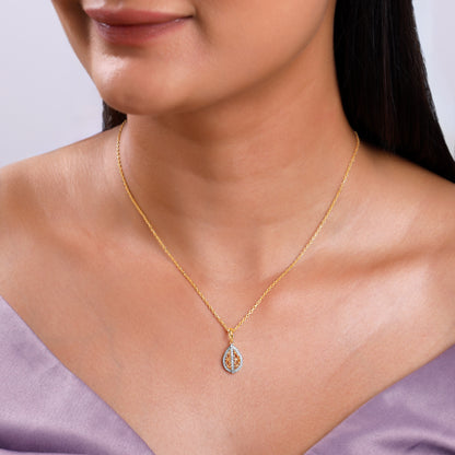 Gold Solene Tear Lab Grown Diamond Pendant