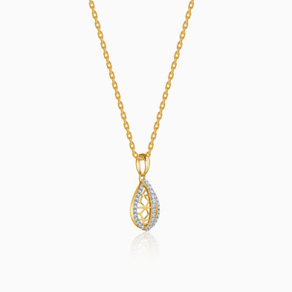 Gold Solene Tear Lab Grown Diamond Pendant