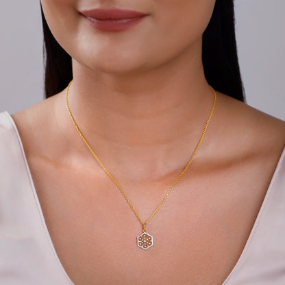 Gold Aurum Edge Lab Grown Diamond Pendant