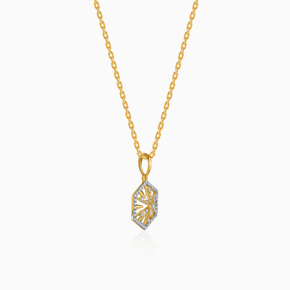 Gold Aurum Edge Lab Grown Diamond Pendant