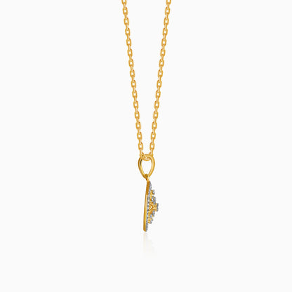 Gold Aurum Edge Lab Grown Diamond Pendant