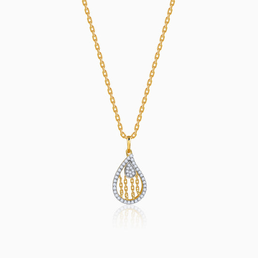 Gold Luma Teardrop Lab Grown Diamond Pendant